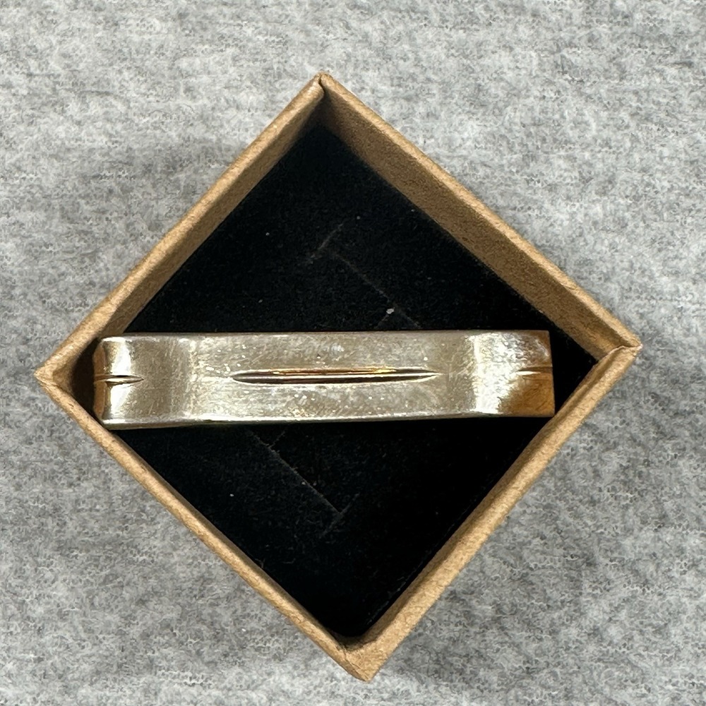 Vintage Hickok USA Gold-Tone Tie Clip Bar Solid Mid Century Made in USA
